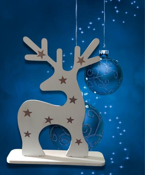 Reno Navideño Decorativo Blanco