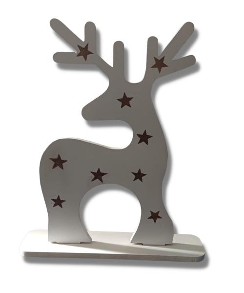 Reno Navideño Decorativo Blanco