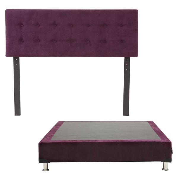Cabecera Individual Dicasa Bilbao con Box Velvet Morado