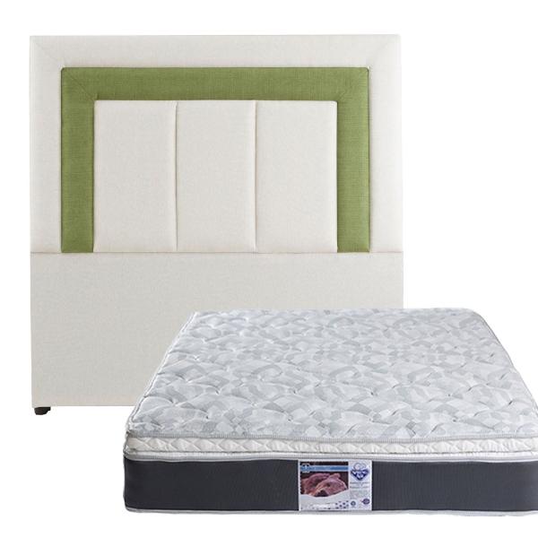 Colchón Queen Size Spring Air Marte con Cabecera Dicasa Bora Beige