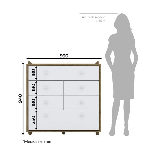 Cómoda Cajonera Infantil para Bebé de 6 Cajones Pao de Mel