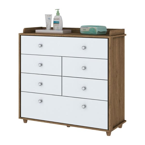 Cómoda Cajonera Infantil para Bebé de 6 Cajones Pao de Mel