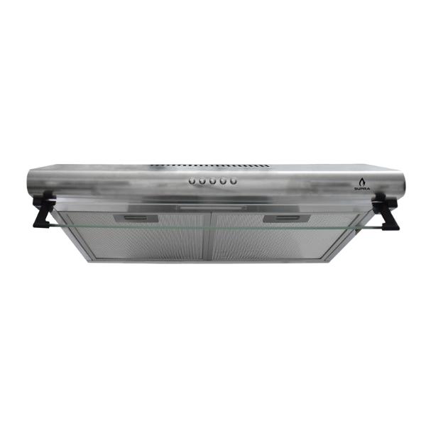 COMBO con campana extractora de pared 76cm y parrilla de gas SUPRA PIZZO de acero inoxidable