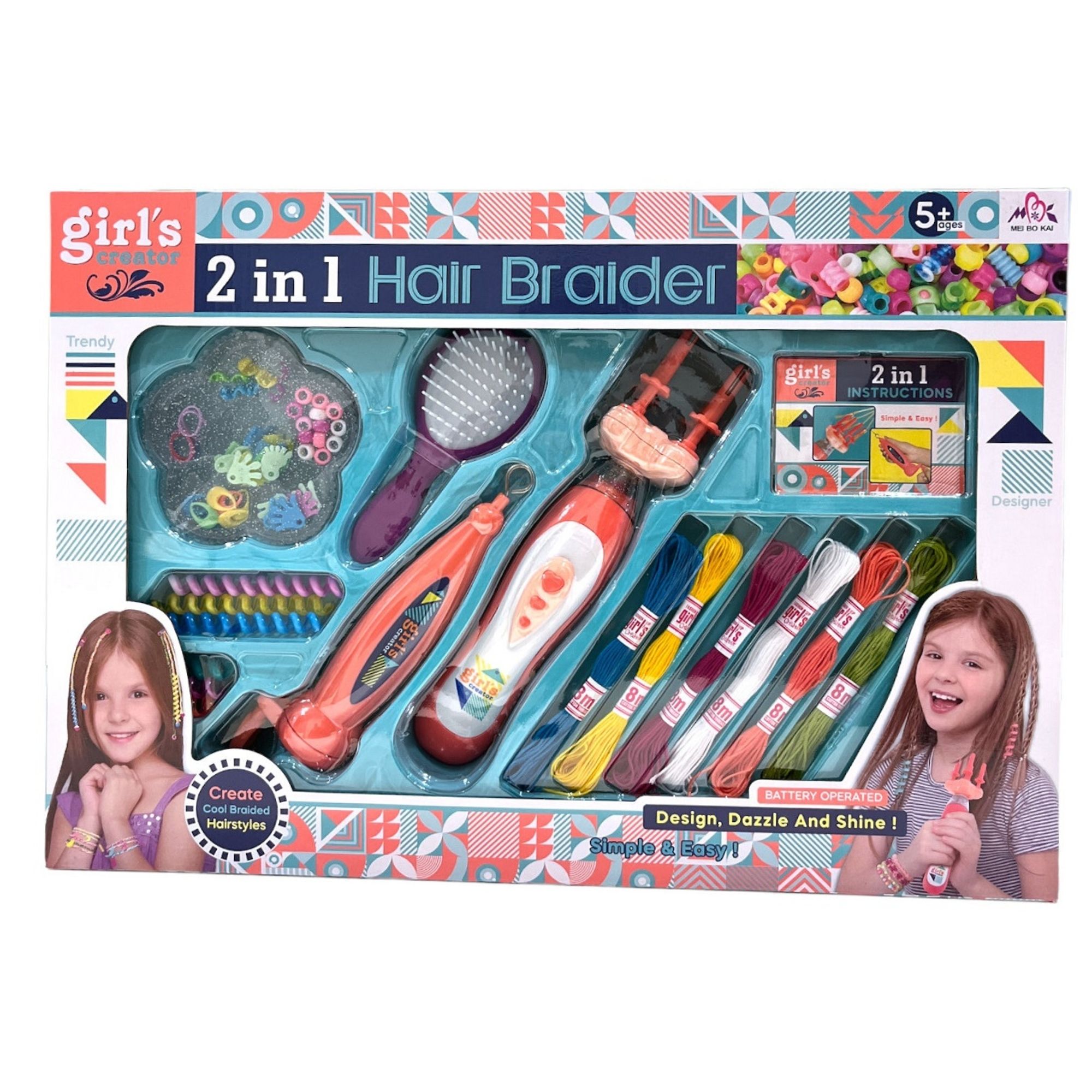 Juguete Trenzadora Eléctrica Pulsera Para el Pelo con Bisutería