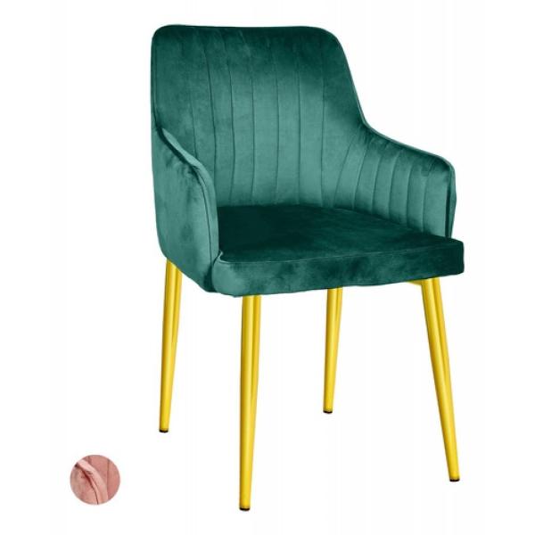 Set 2 Sillas Sillones Comedor Modernos Terciopelo Elegantes Verde
