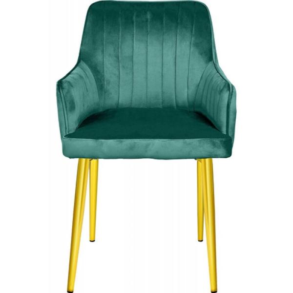 Set 2 Sillas Sillones Comedor Modernos Terciopelo Elegantes Verde