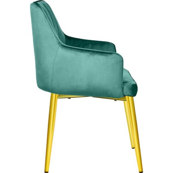 Set 2 Sillas Sillones Comedor Modernos Terciopelo Elegantes Verde