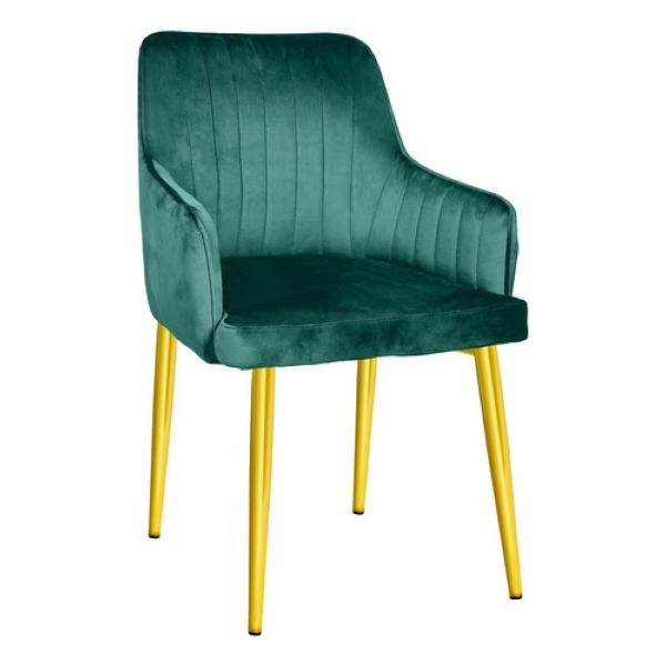 Set 2 Sillas Sillones Comedor Modernos Terciopelo Elegantes Verde