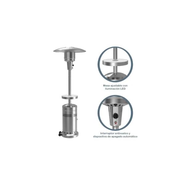 Calefactor de Gas Para Patio Members Mark PG188HS Con Rueditas 220m