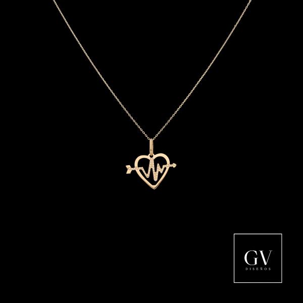 Collar Latido de Corazón Oro de 14 Kilates