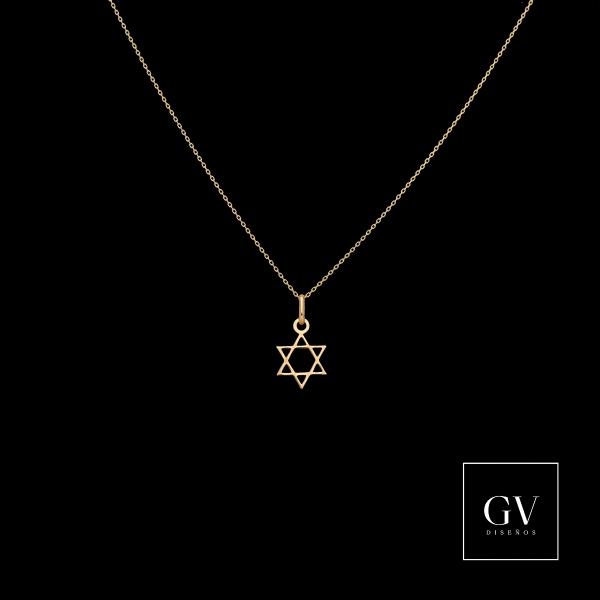 Collar Estrella de David en Oro de 14 Kilates para dama
