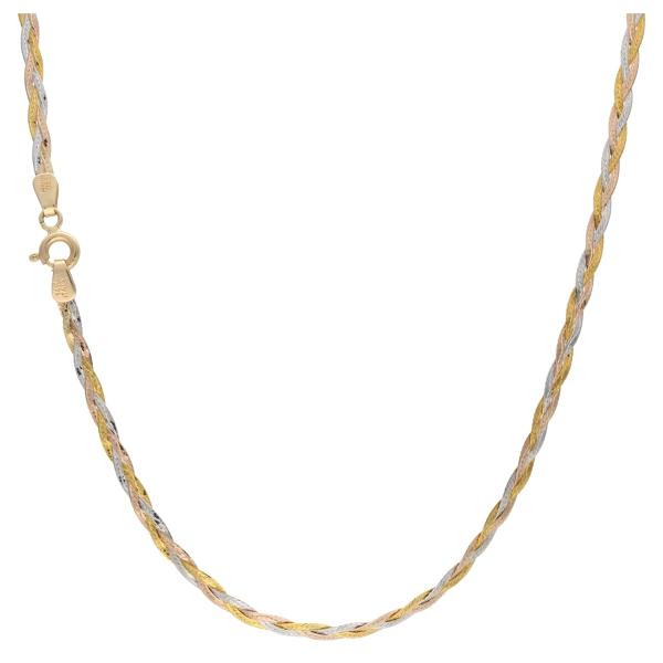 Cadena Gargantilla Trenza De Oro Florentino 14 Kilates	