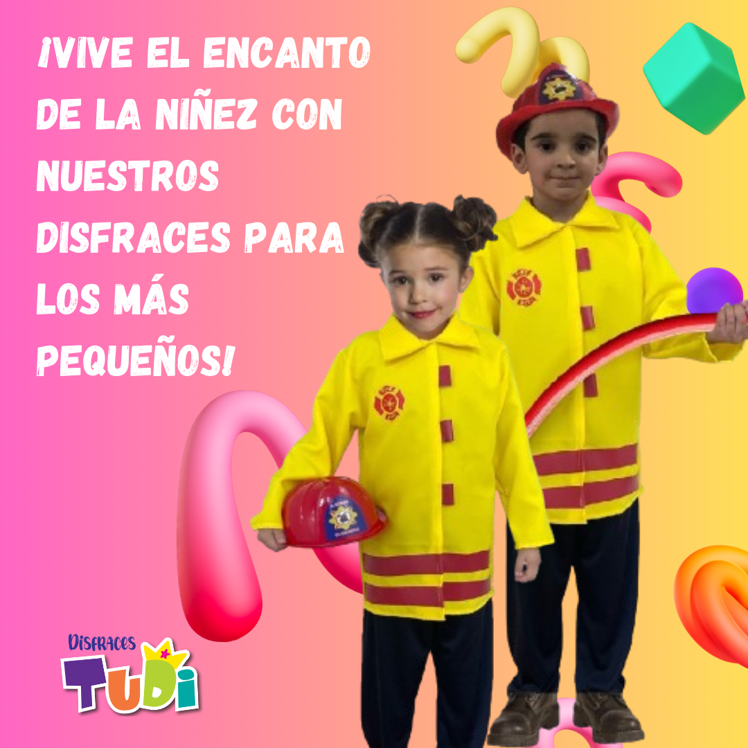 Disfraz de Bombero - Disfraces de Oficios - Traje de Bomberos para Niñas y Niños