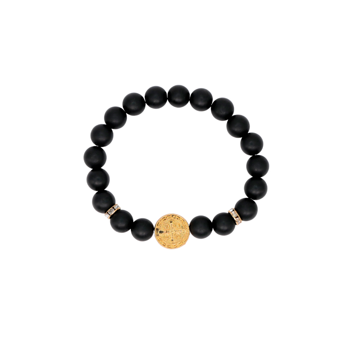 Pulsera San Benito Hombre Piedra Ónix Mate 