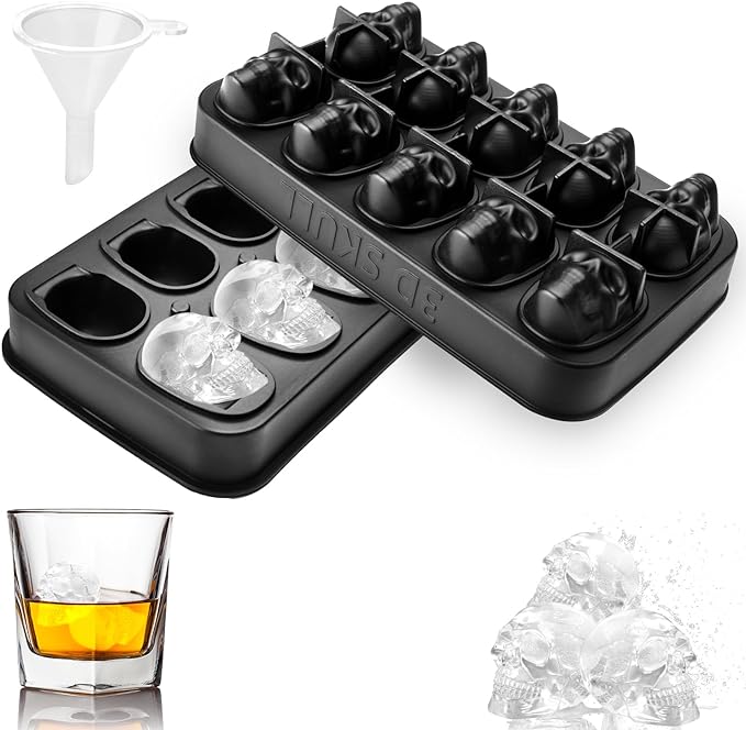 IMOOD 3 Piezas Hielos Molde, Ice Cube Bandejas Con Tapa Extraíble Resistente Derrames, Plegable - Foto 4