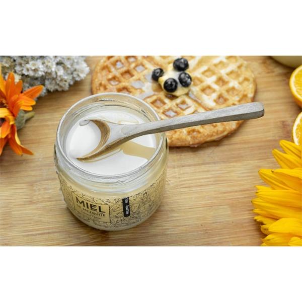 Miel de Abeja, Flor de Mezquite de 350 gramos, blanca con sabor herbal y fresco, ideal para untar y endulzar bebidas calientes 100% natural y mexicano