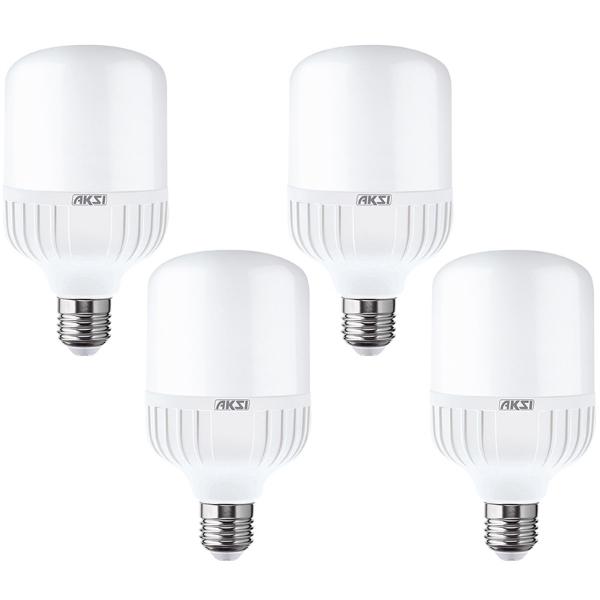 Pack de 4 Focos LED alta potencia Aksi 20W Tipo T Luz blanca E27