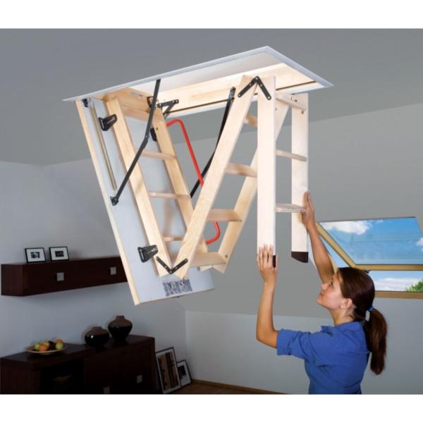 FAKRO Escalera de Ático Fabricada en Madera, Estilo LWK Komfort