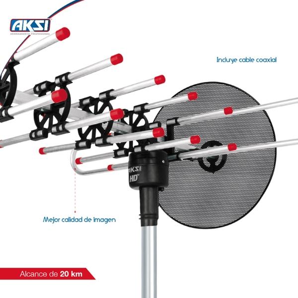 ANTENA PARA TV HD GIRATORIA AKSI, puedes rotarla 360 con control remoto. Excelente señal