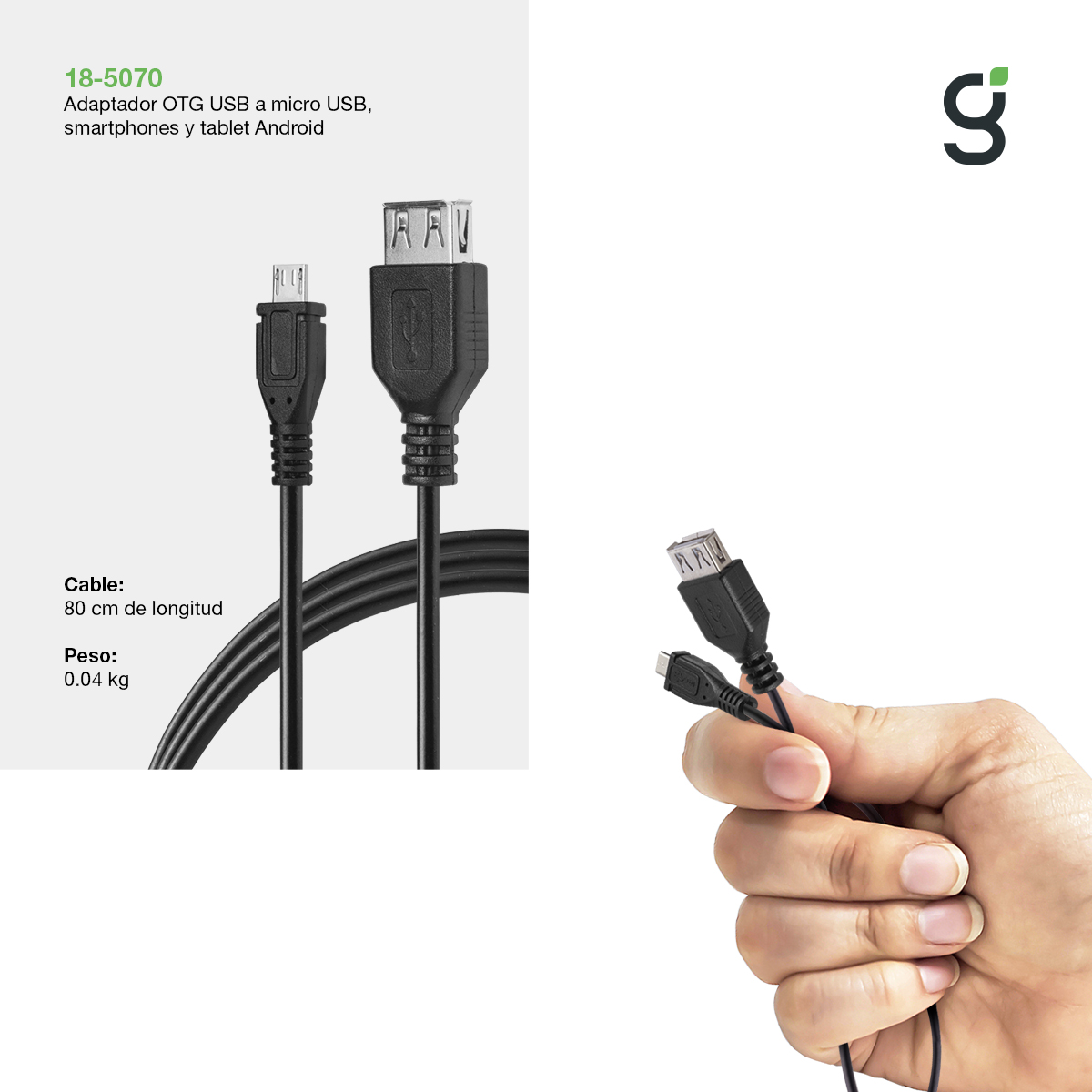 Adaptador Otg Usb A Micro Usb 18-5070