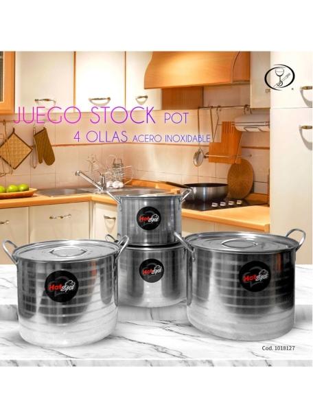 Set 4 Ollas Tapa Acero Inoxidable Hot Spot  8, 12,14, 16 Lts