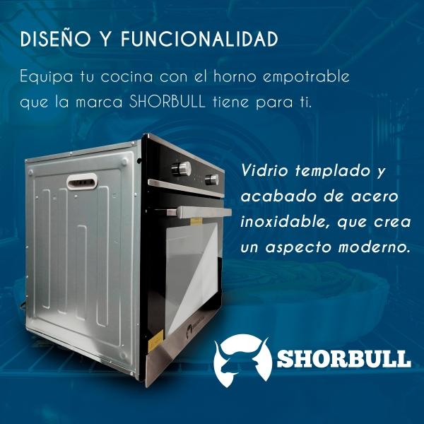 Shorbull - Horno empotrable eléctrico SHORBULL 65L conveccion 