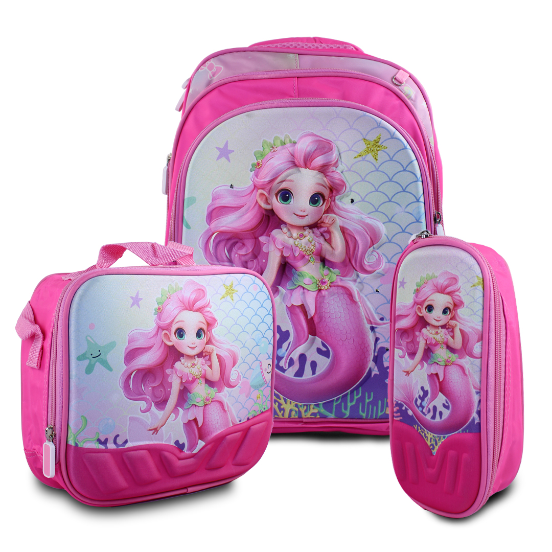 Kit Escolar En Mochila Sireita Con Luces Led Lonchera Y Lapicera