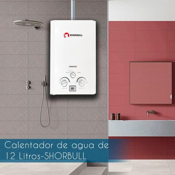 Calentador Paso SHORBULL Instantáneo Agua Ahorrador Gas 12L.