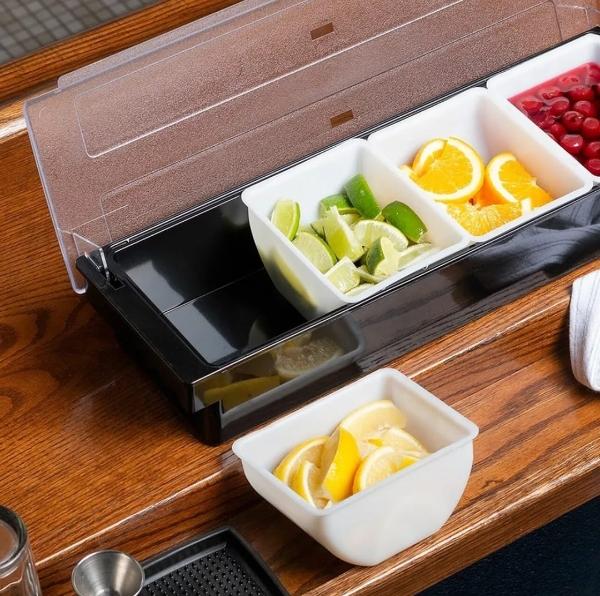 Dispensador Garnitero 4 Divisiones Policarbonato Bar Barra