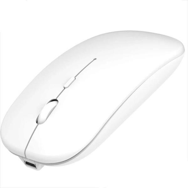 Mouse Ratón Gamer Inalámbrico Recargable Blanco