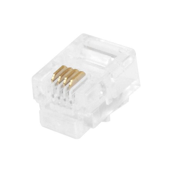 Paquete 10 Plugs Conectores RJ11 para Cable Telefónico 4 Vías