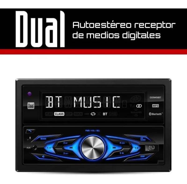 Autoestéreo 2 DIN Dual DXRM58BT Quita Caratula Bt Usb LCD MP3 8 carácteres