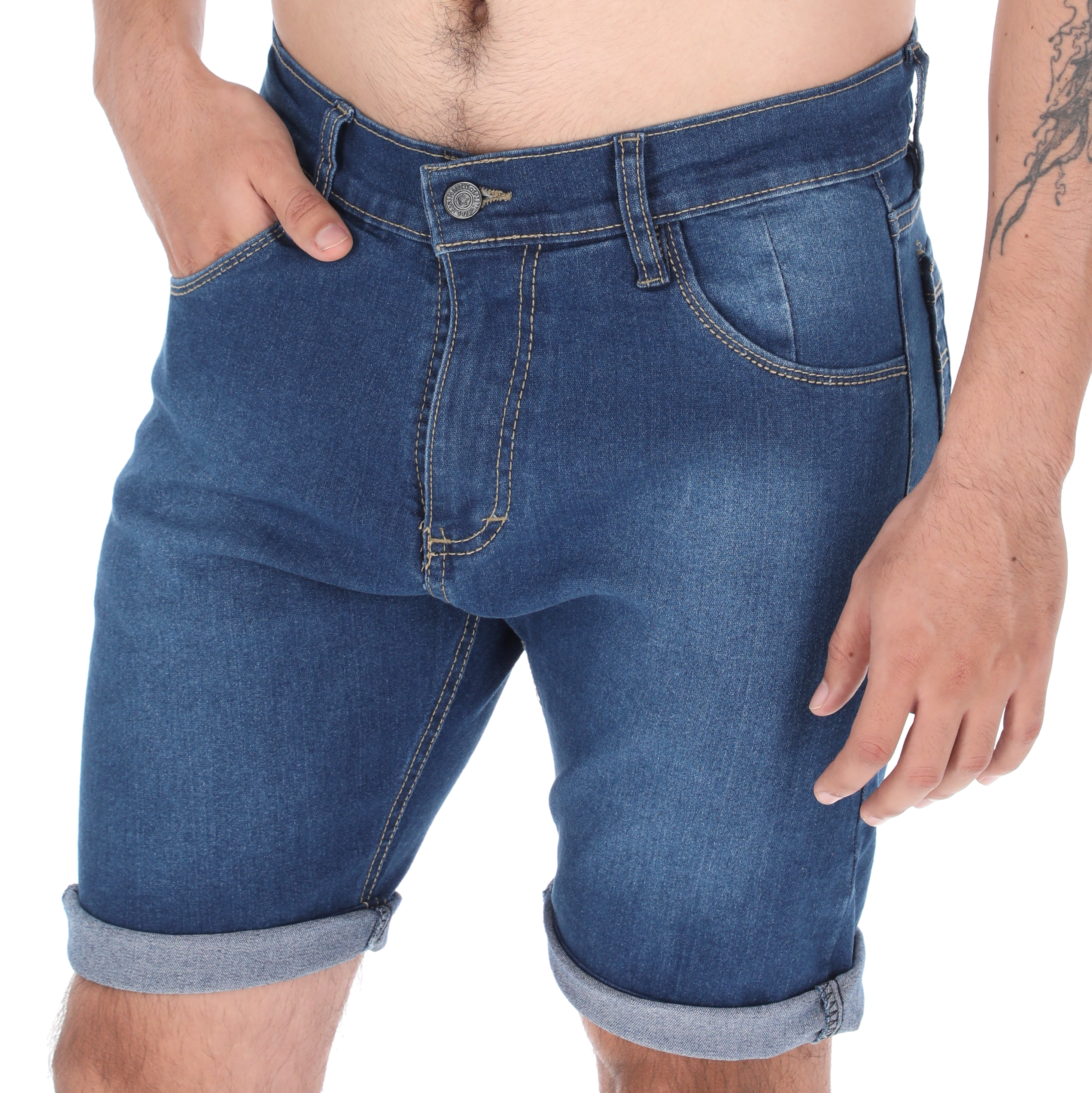 Bermuda De Mezclilla Medio Para Hombre CHB Chili Beans Clothing Co..