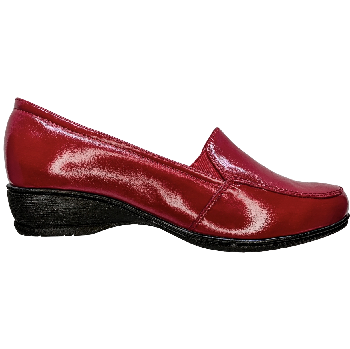 Calzado Para Pie Delicado O Diabetico Piel Cabra Para Dama Color Rojo Liso.