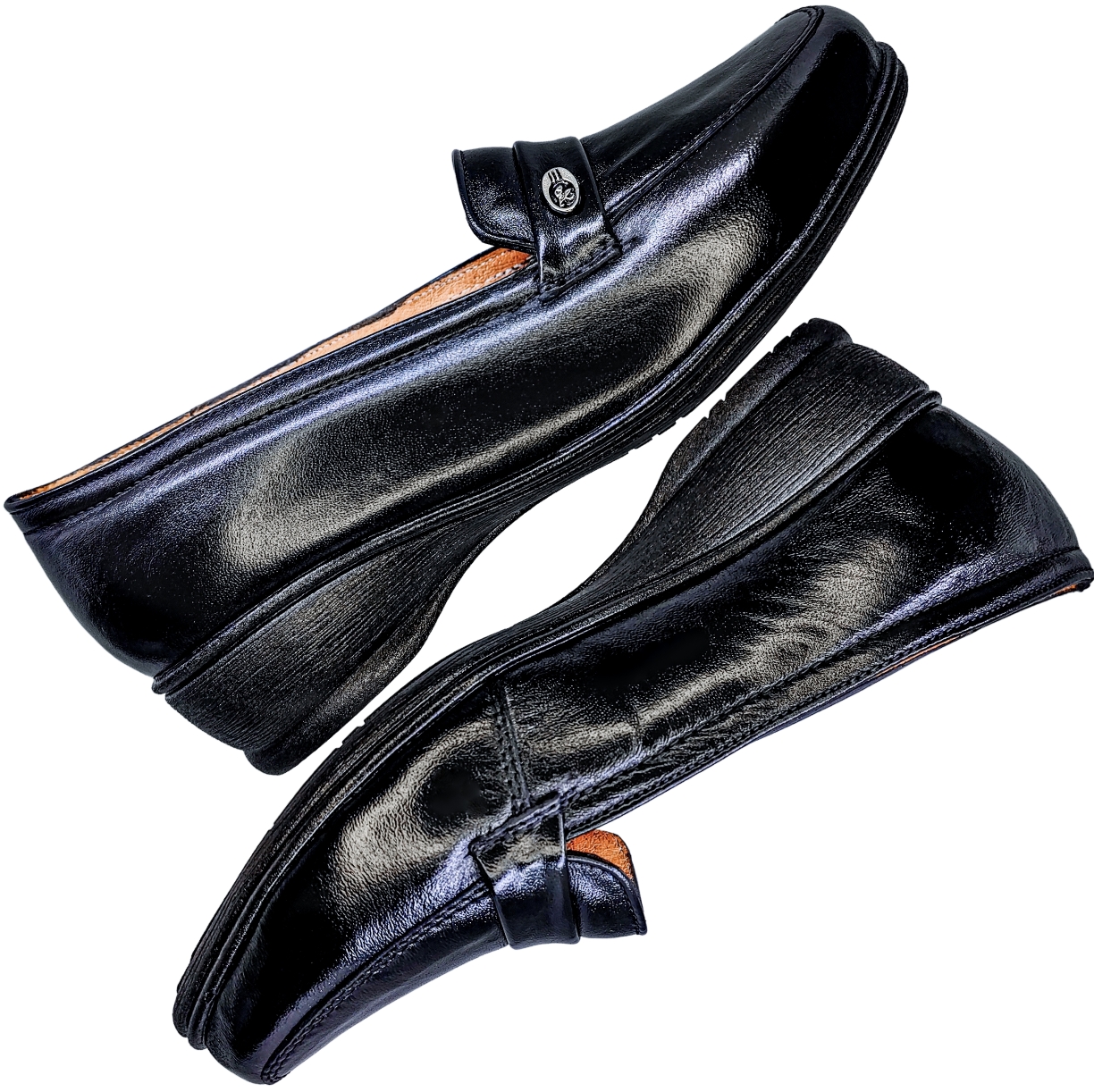 Calzado Para Pie Delicado O Diabetico Piel Cabra Para Dama Color Negro Con Herrajito.