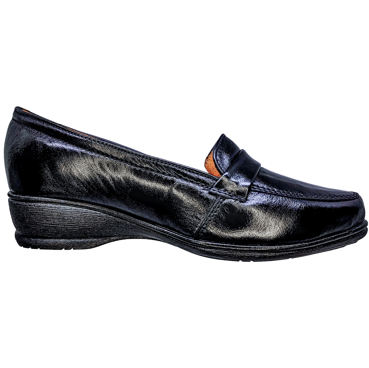 Calzado Para Pie Delicado O Diabetico Piel Cabra Para Dama Color Negro Con Herrajito.