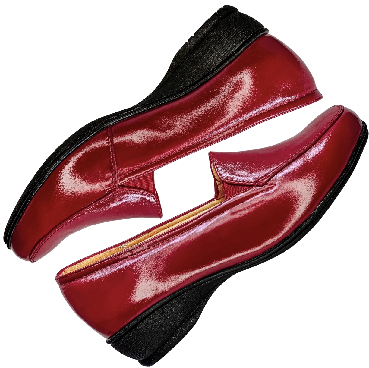 Calzado Para Pie Delicado O Diabetico Piel Cabra Para Dama Color Rojo Liso.