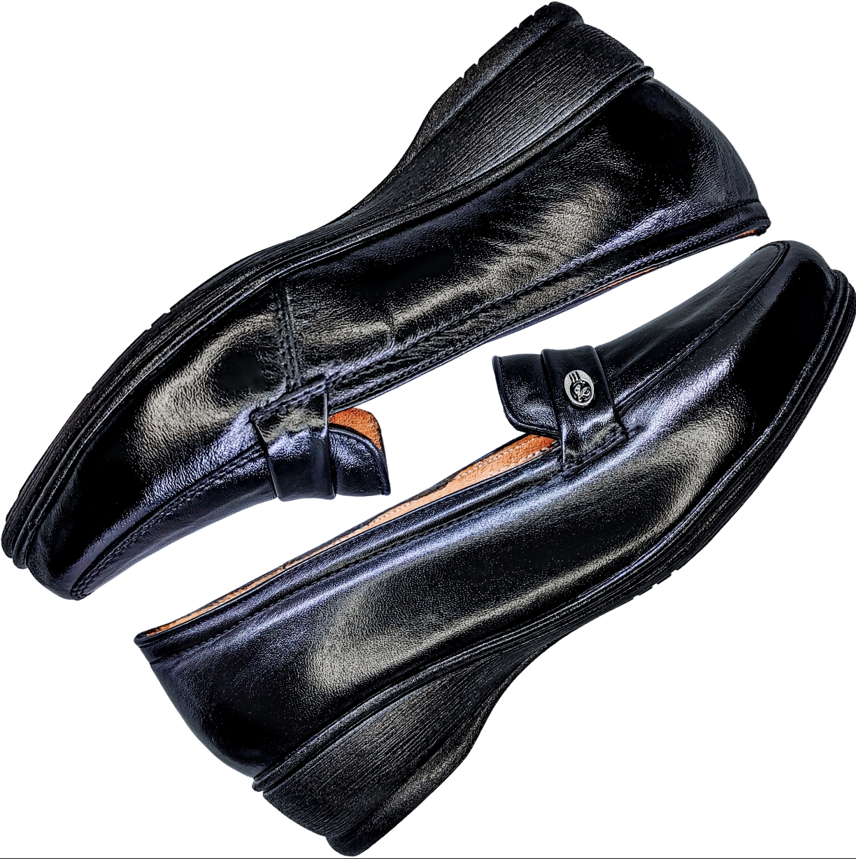 Calzado Para Pie Delicado O Diabetico Piel Cabra Para Dama Color Negro Con Herrajito.