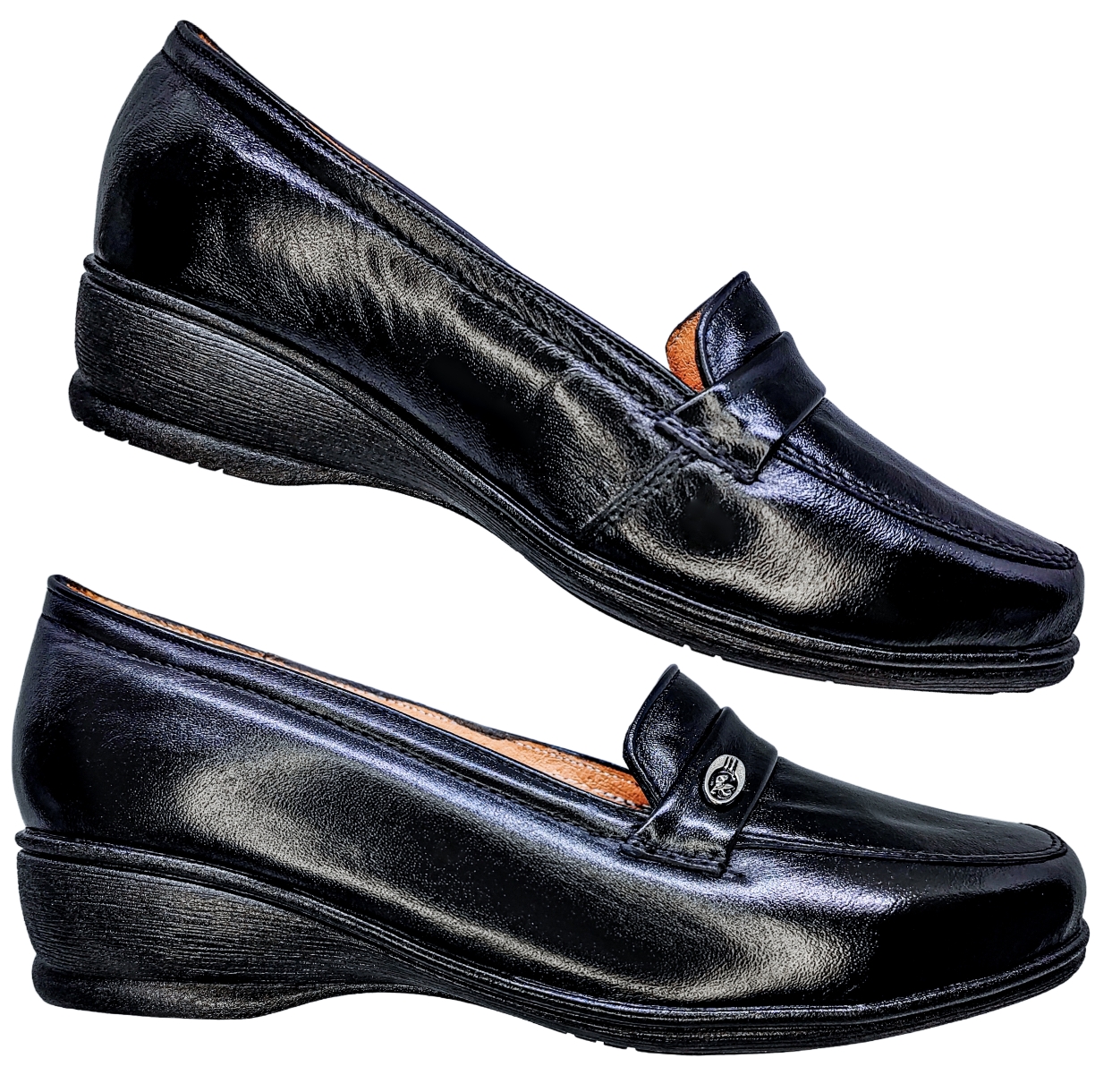 Calzado Para Pie Delicado O Diabetico Piel Cabra Para Dama Color Negro Con Herrajito.