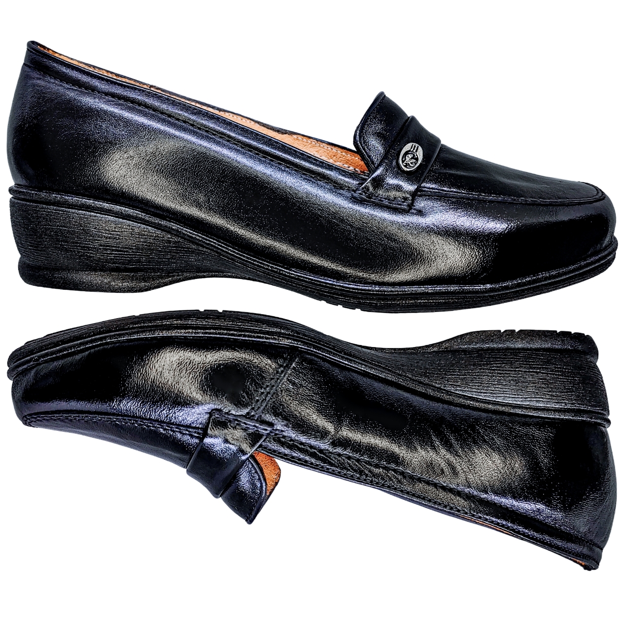 Calzado Para Pie Delicado O Diabetico Piel Cabra Para Dama Color Negro Con Herrajito.