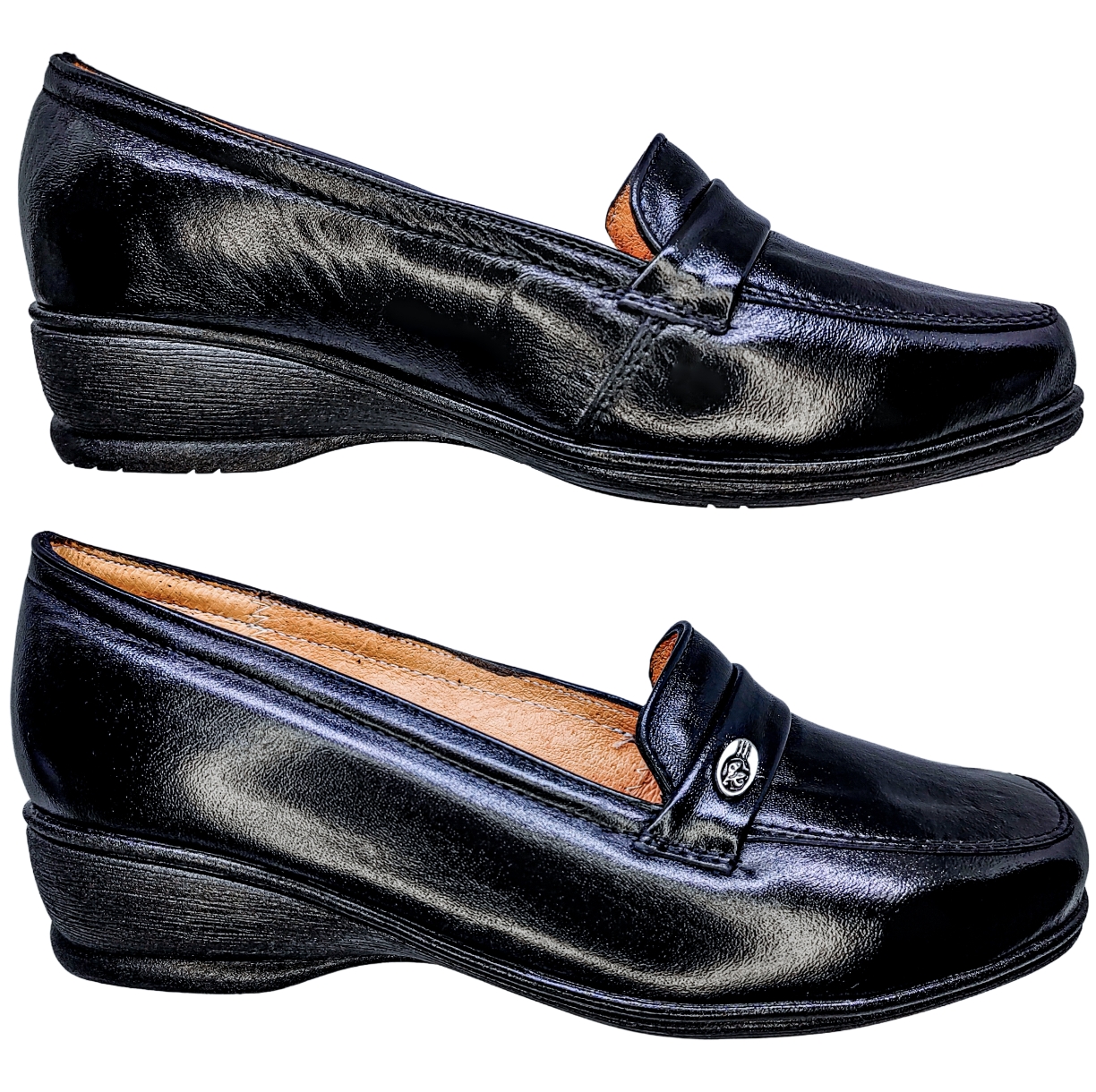 Calzado Para Pie Delicado O Diabetico Piel Cabra Para Dama Color Negro Con Herrajito.