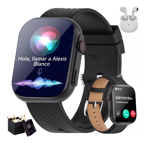 Reloj Smartwatch Reloj Inteligente Bluetooth Llamada negro