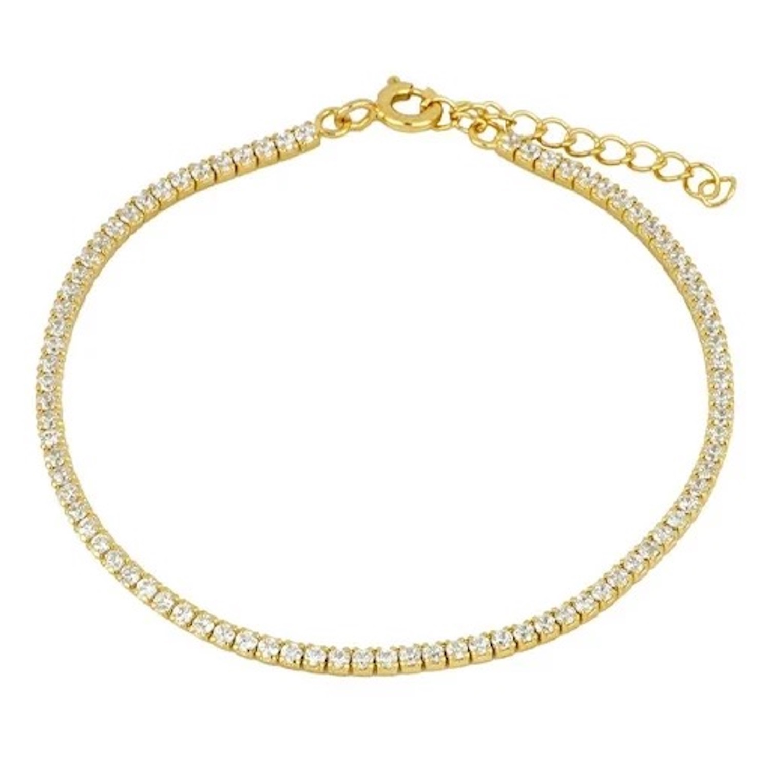Pulsera ARETIZE Mujer Plata 925 Zirconias Baño en Oro 18k + Caja de Regalo