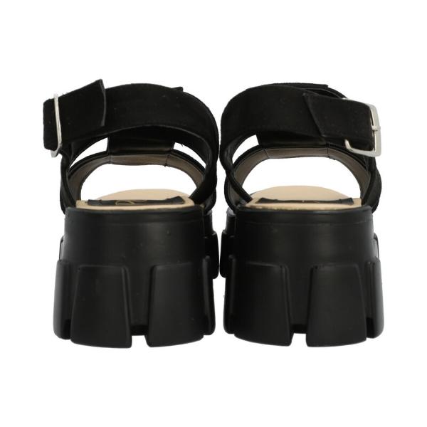 Sandalia Suela Gruesa Track Para Mujer Color Negro Látigo