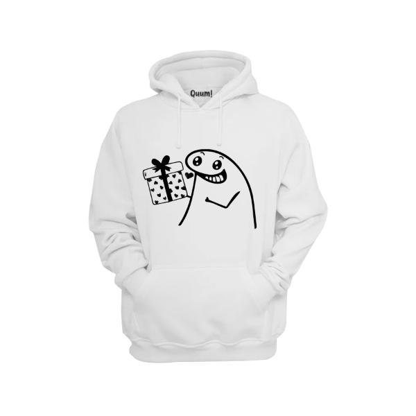 Sudadera Unisex Trazo Sticker, Monito Blanco #24 (Todas las tallas)