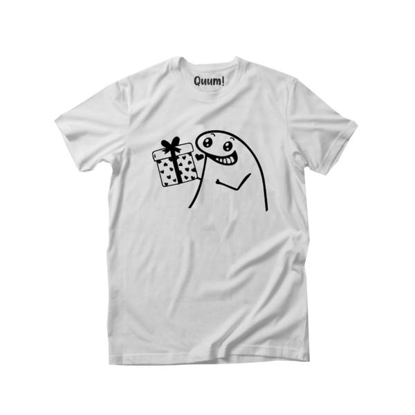 Playera Unisex Trazo Sticker, Monito Blanco #24 (Todas las tallas)