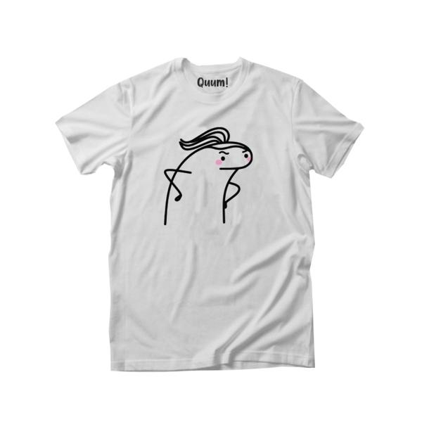Playera Unisex Trazo Sticker, Monito Blanco #47 (Todas las tallas)