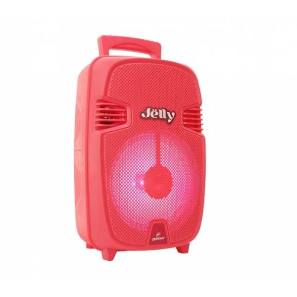 Bafle Amplificado 8" RECARGABLE BT/FM/USB/MICRO SD/ LUZ LED/ TWS/ AUDIO Color Rojo