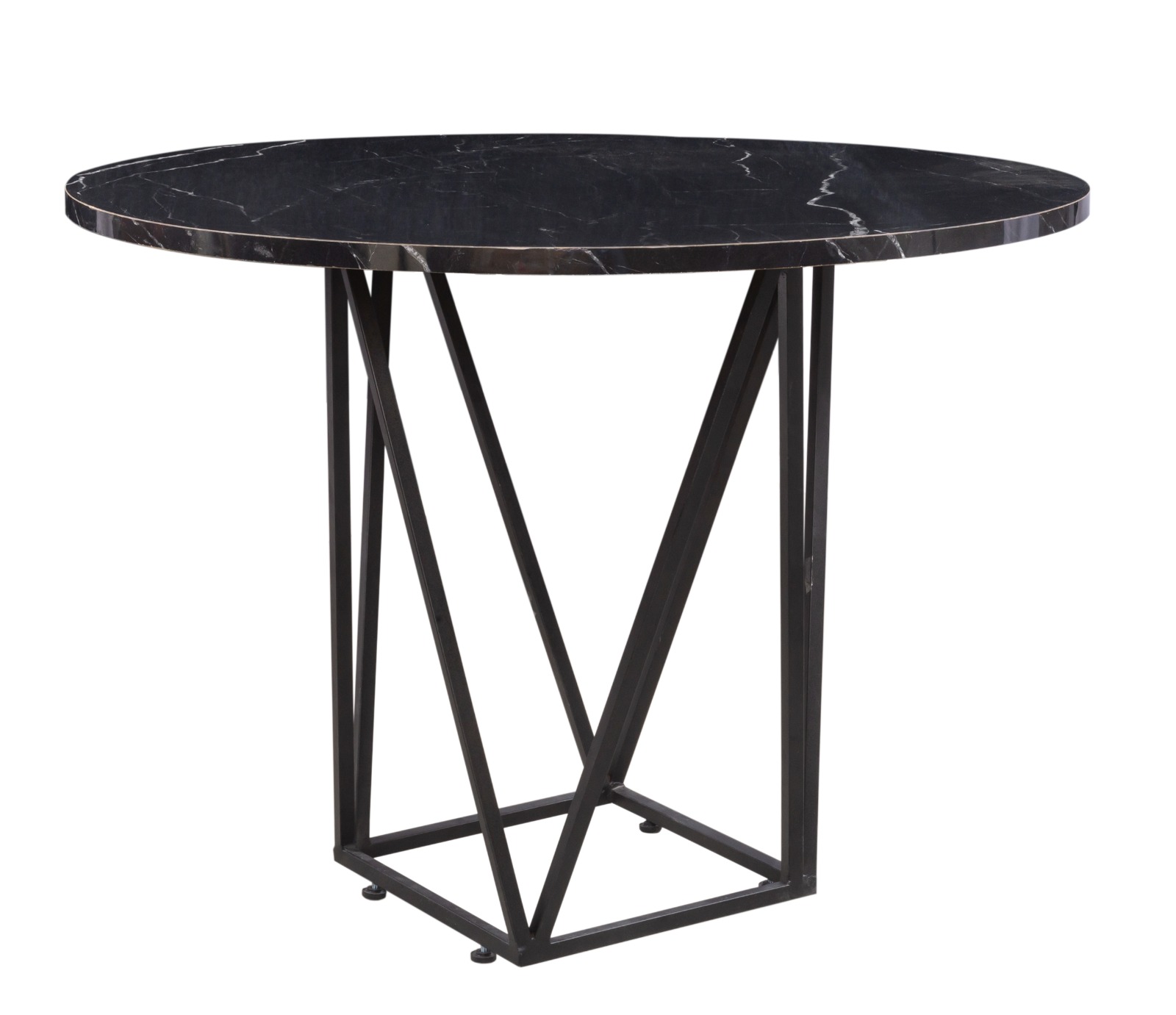 Comedor Tunez Negro 4 Sillas Tubular.