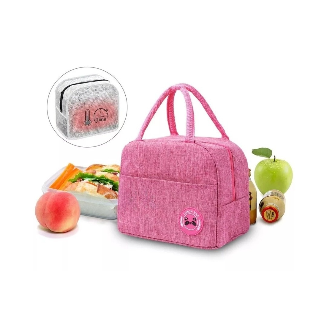 Lonchera Bolsa Termica Aislamiento Frio Y Calor  rosa